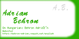 adrian behron business card